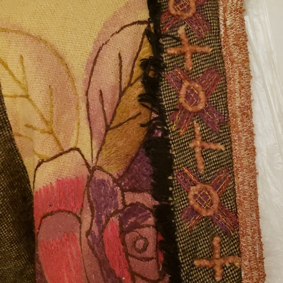 Sandy Sparkman Floral Silk/Wool Jacket-Cadigan Size L - Picture 3 of 16